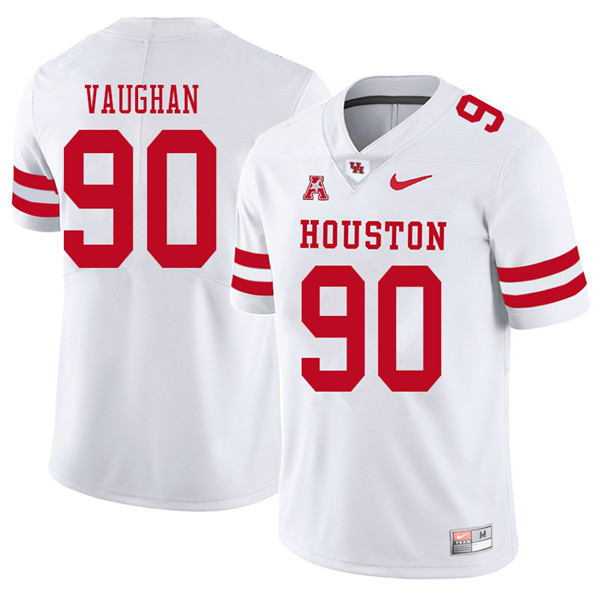 2018 Men #90 Zach Vaughan Houston Cougars College Football Jerseys Sale-White - Click Image to Close